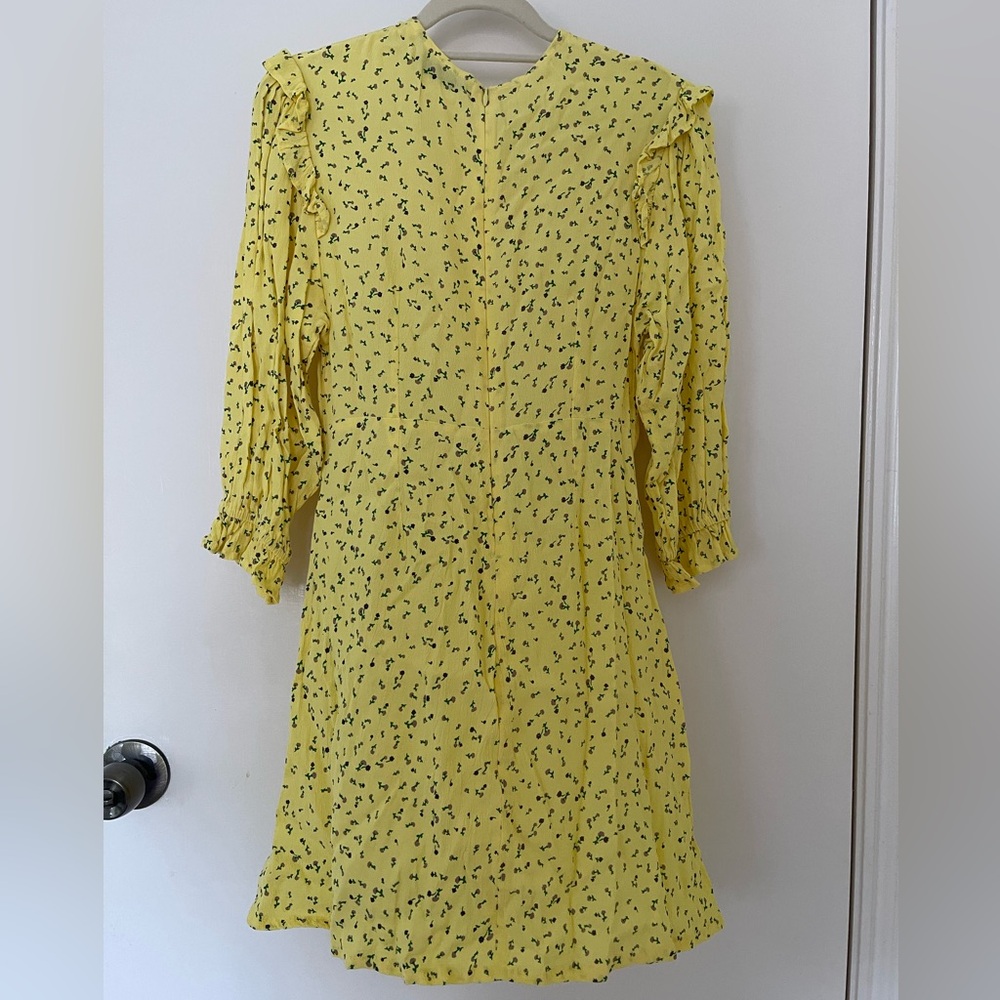 Edwina Mini Dress Faithfull The Brand Color: La Fica Floral (Yellow) View 6